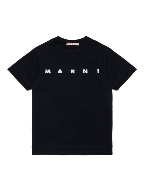 T-shirt unisex bambino Marni Kids nera con logo a contrasto MARNI KID | M002MVM00RF0M900